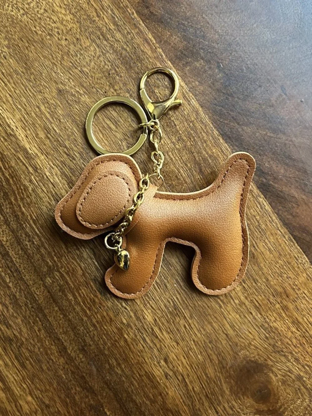 New PUPPY LOVE Bag Charm, Key Ring, British Tan